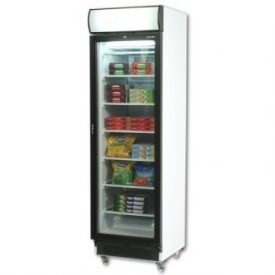 Upright Flat Glass Single Door Freezers with LED Lighting