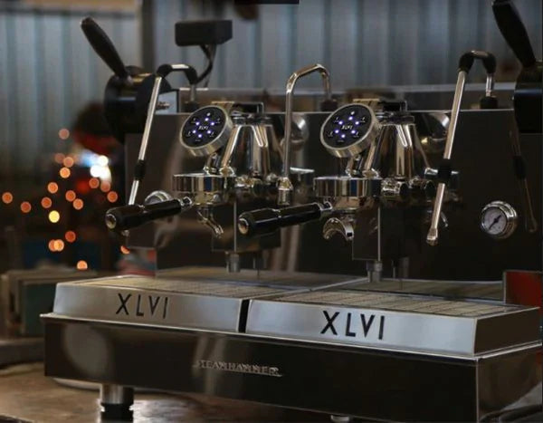 XLVI 2 GROUP STEAMHAMMER CHROME COFFEE MACHINE