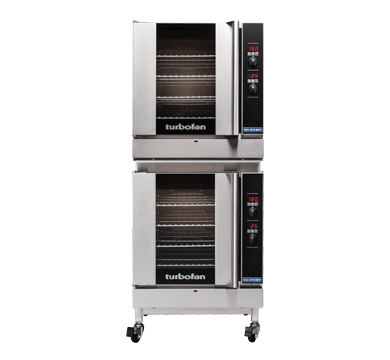 TURBOFAN G32D4/2C - Full Size Tray Digital Gas Convection Ovens Double Stacked With Castor Base Stand