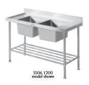 Stainless Steel Double Sink Bench with Splashback